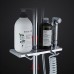 Square Thermostatic Shower Set 10 Inch Stainless Steel Top Spray Hot And Cold Mix Valve Tap 4 Stalls - B07837Q7YZ